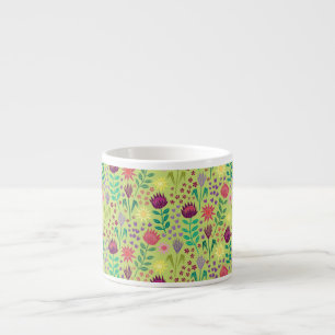 Xícara De Espresso Protea Floral Block Impressão Millefleur Cheio ver