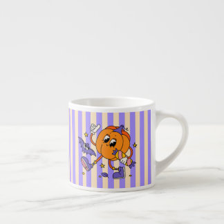 Xícara De Espresso Pumpkin de Dia das Bruxas Retro Bonito