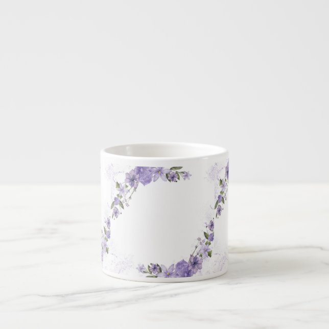 Xícara De Espresso Purple Floral (Frente)