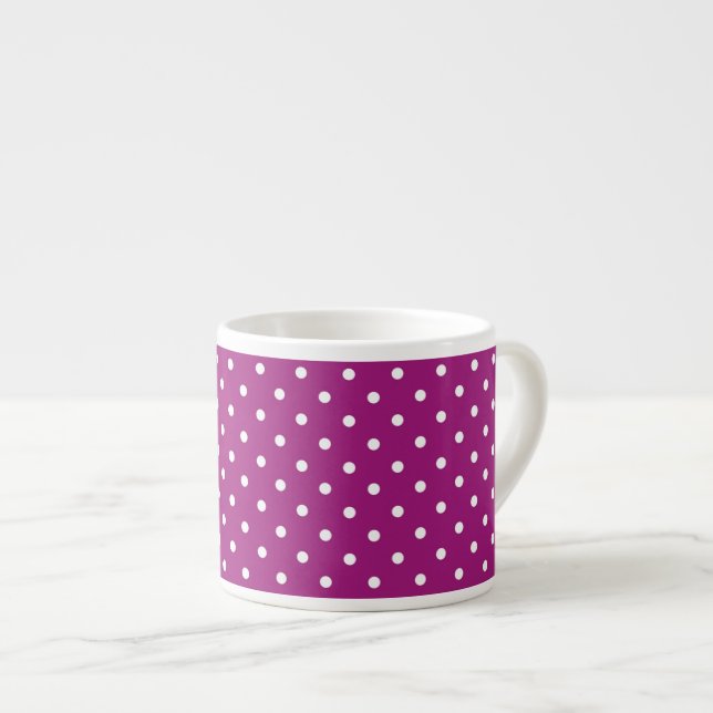 Xícara De Espresso Purple Polka Dot Pattern (Frente Esquerda)