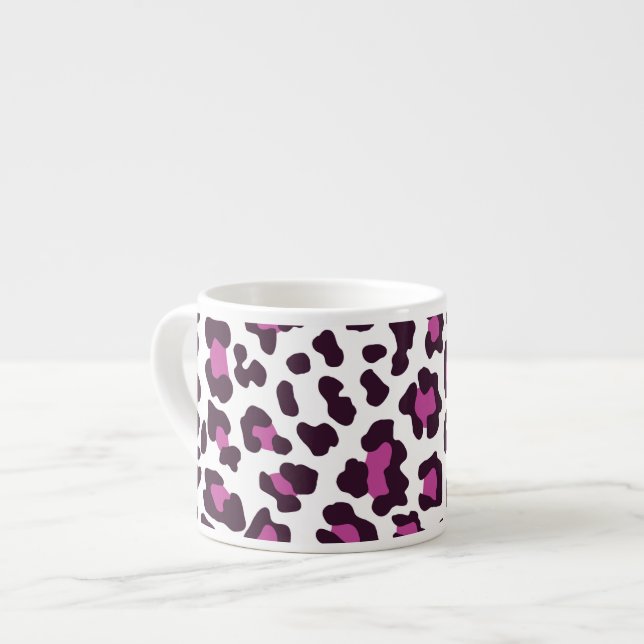 Xícara De Espresso Púrpura de Leopardo (Frente Esquerda)