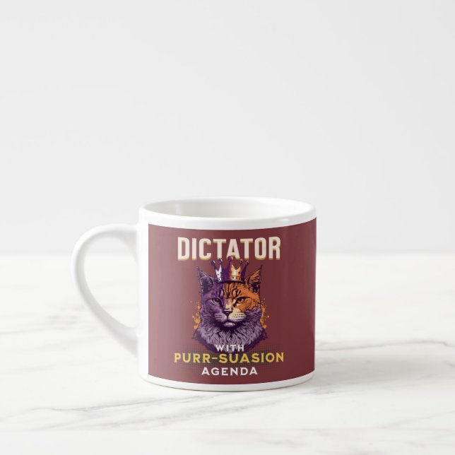 Xícara De Espresso Pursursion Agenda Engraçada Cat Design (Esquerda)