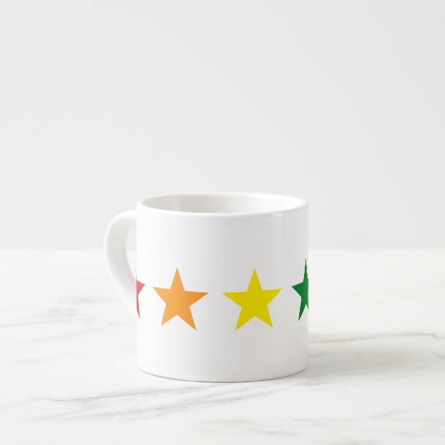 Xícara De Espresso RAINBOW FLAG STARS + suas ideias (Frente Esquerda)
