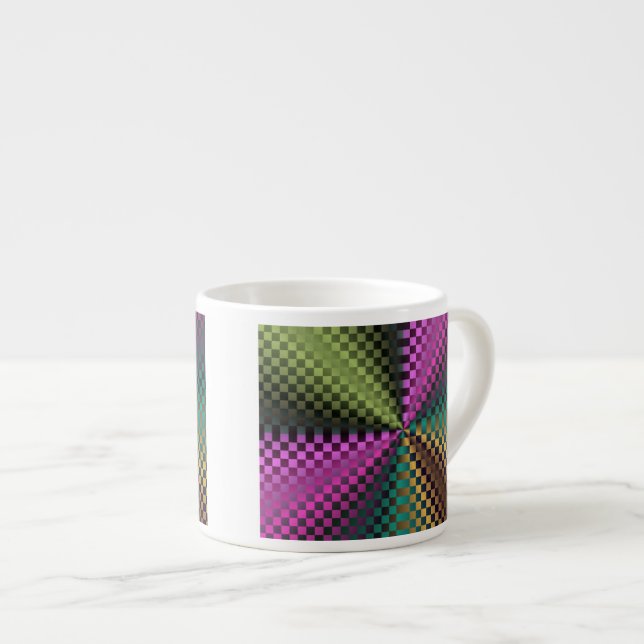 Xícara De Espresso Rainbow Squares (Frente Esquerda)
