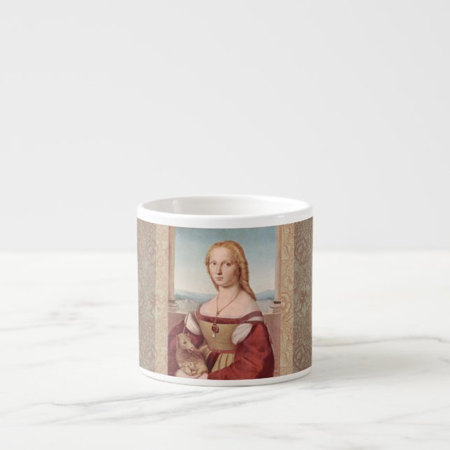 Xícara De Espresso Raphael Dama e o Unicórnio Arte Fina Clássica (Frente)