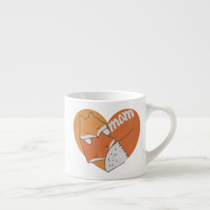 Xícara De Espresso Raposa-Mãe e Raposa-Bebê Amor