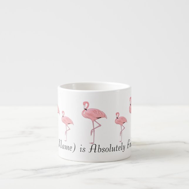 Xícara De Espresso Rebanho de Flamingos Rosa Nome Personalizado (Frente)