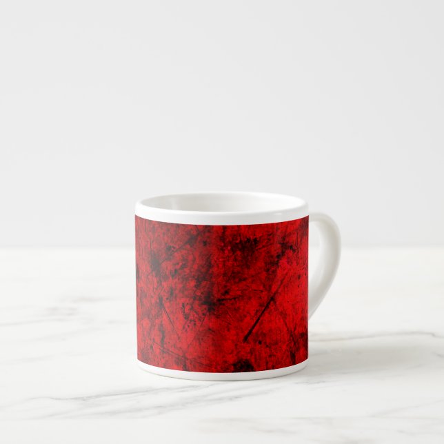 Xícara De Espresso Red Black grunge abstrato digital art (Frente Esquerda)