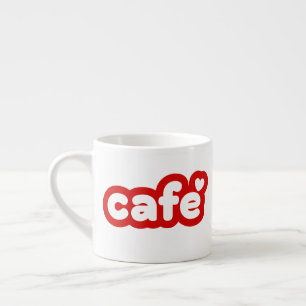 Xícara De Espresso Red Espresso "Café" Mug com Detalhes do Coração