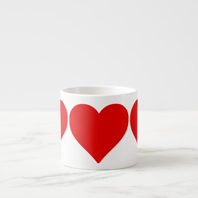 Xícara De Espresso Red Heart Shape Love Classic Simple Minimalism (Frente)