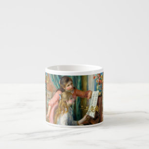Xícara De Espresso Renoir Duas Meninas ao Piano Impressão Música Arte