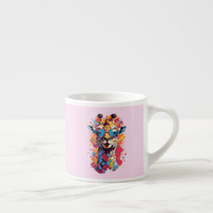 Xícara De Espresso Retrato de Girafa em Estilo Grafite-58567