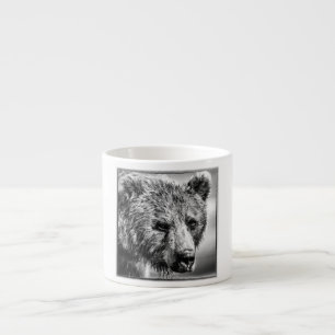 Xícara De Espresso Retrato de urso pardo