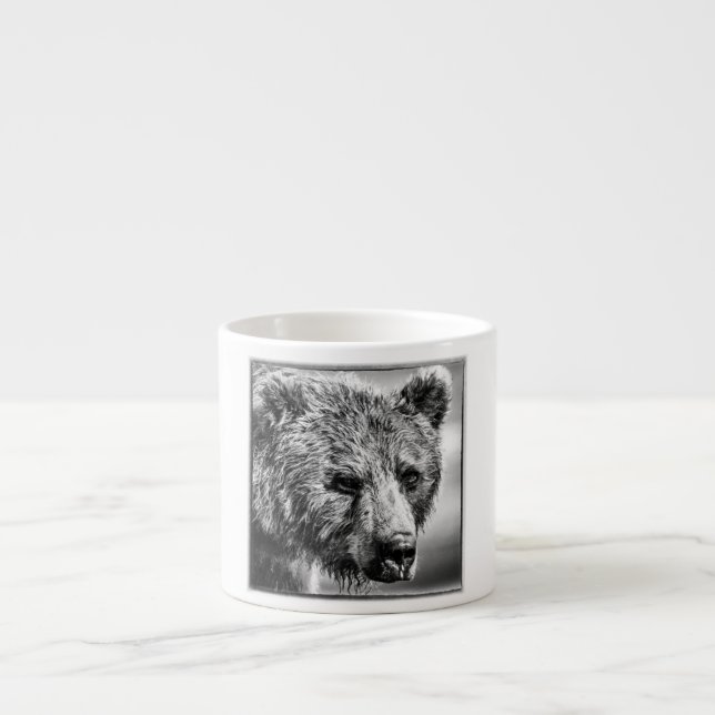 Xícara De Espresso Retrato de urso pardo (Frente)