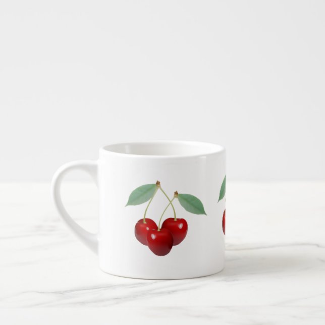 Xícara De Espresso Retro Cherries Specialty Mug (Esquerda)