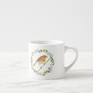 Xícara De Espresso Robin Red Breast, pássaro do Natal