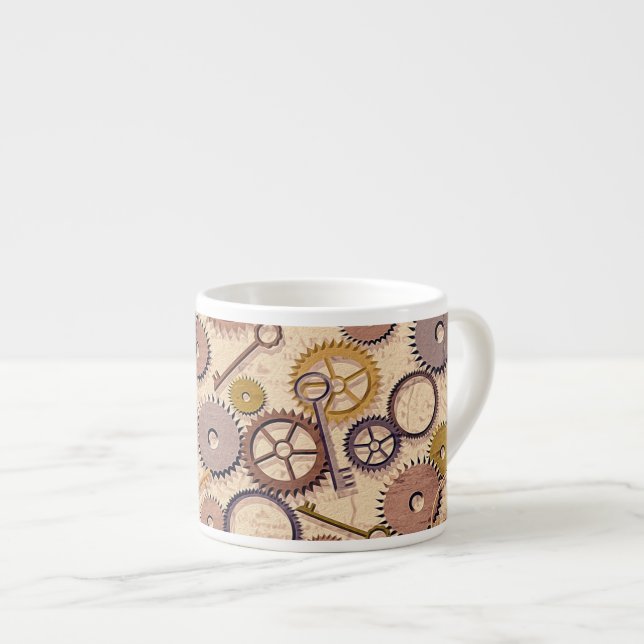 Xícara De Espresso Rodas, Artes, Chaves, Tintas De Óleo De Mapas Anti (Frente Esquerda)