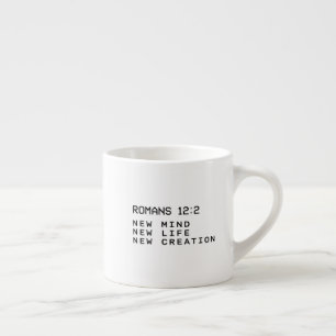 Xícara De Espresso Romanos 12:2 Nova Mente Vida Criação Minimalista