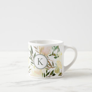 Xícara De Espresso Romântica Floral Vanilla Branco