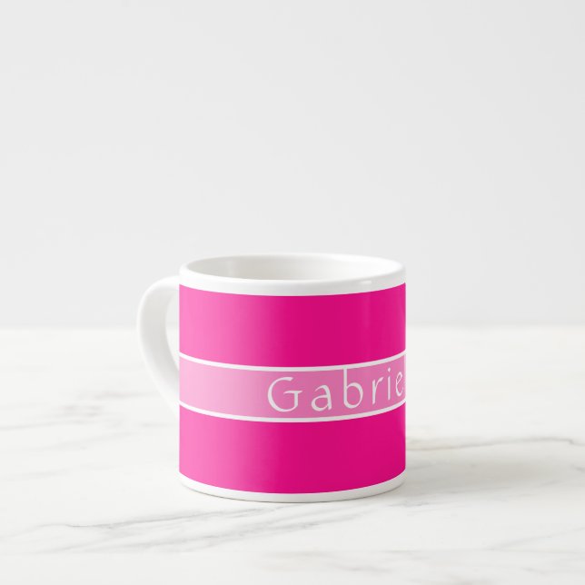 Xícara De Espresso Rosa Hot Personalizado Simples (Frente Esquerda)
