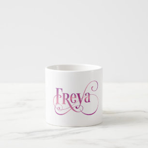 Xícara De Espresso Rosa personalizado de Freya do roteiro de Swirly