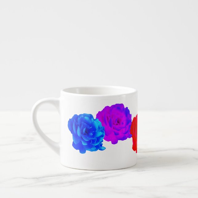 Xícara De Espresso Rosas Arco-íris Doce Delícia   (Esquerda)