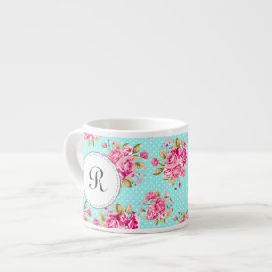 Xícara De Espresso Rosas Florais chiques