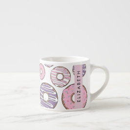 Xícara De Espresso Rosquinhas rosa, Rosquinhas roxas, borrachas, seu 