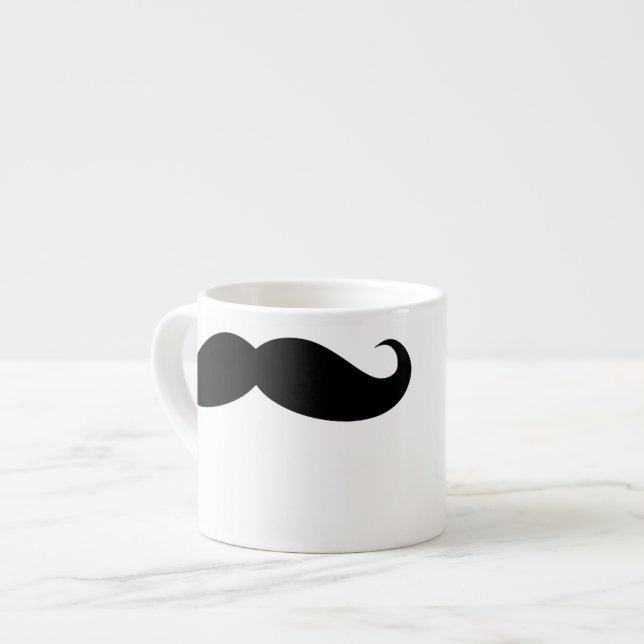 Xícara De Espresso Rosto Engraçado Mustache (Frente Esquerda)