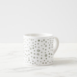 Xícara De Espresso Sage Confetti Watercolor Dots Espresso Mug