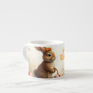 Xícara De Espresso Saudações da Primavera do Coelho da Páscoa