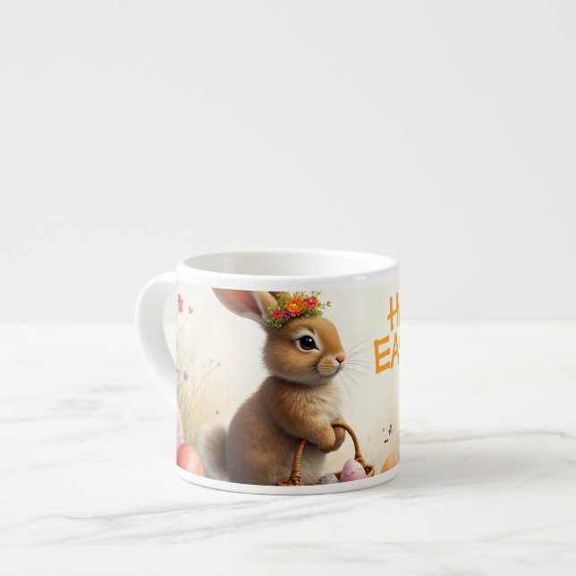 Xícara De Espresso Saudações da Primavera do Coelho da Páscoa (Frente Esquerda)