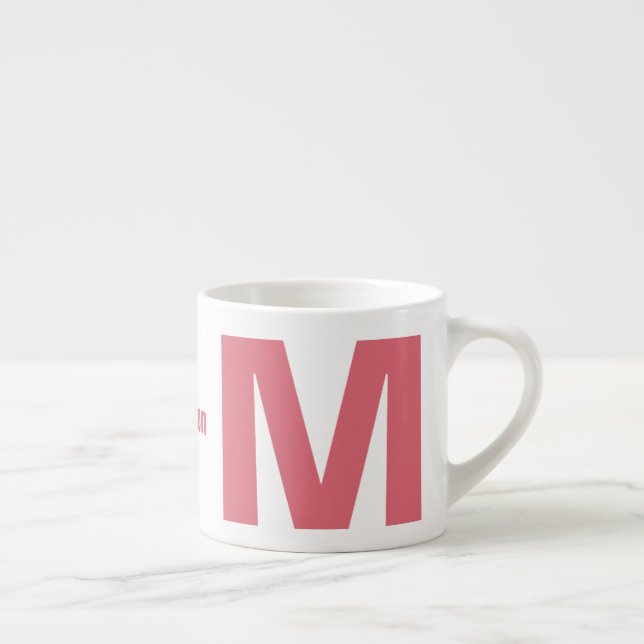 Xícara De Espresso Seu monograma e nome espresso mug (Direita)