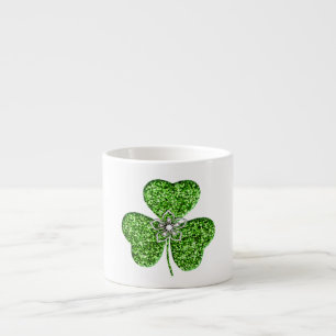 Xícara De Espresso Shamrock Leve E Flor Espresso Mug
