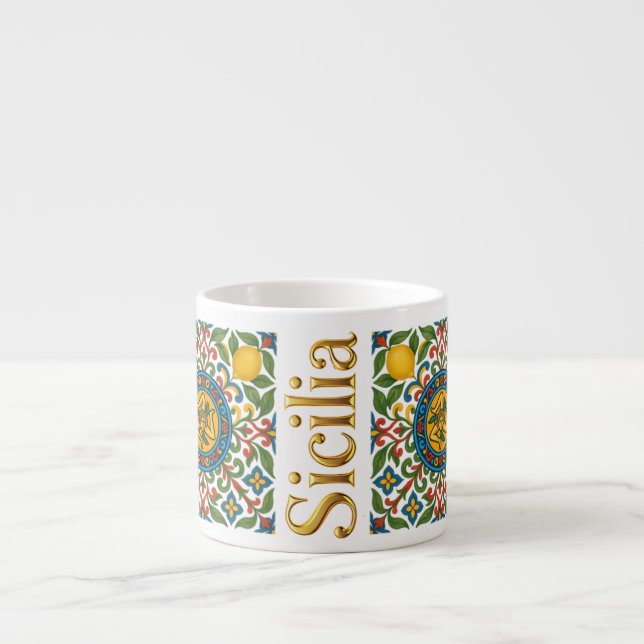 Xícara De Espresso Sicília Padrão Siciliano (Frente)