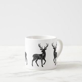 Xícara De Espresso Silhueta de Rena Estrelada Personalizada
