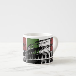 Xícara De Espresso Silhueta romana contemporânea do coliseu