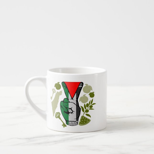 Xícara De Espresso Símbolo do Triângulo Vermelho da Resistência com S (Esquerda)
