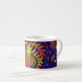 Xícara De Espresso Simetria de Espelho Psicodélico Abstrato Art