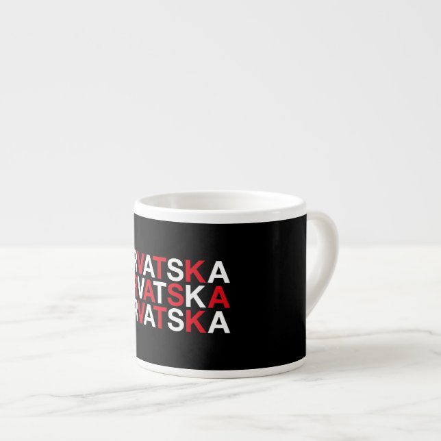 Xícara De Espresso Sinalizador CROÁCIA (Frente Esquerda)