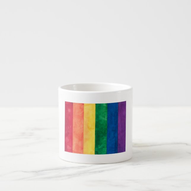 Xícara De Espresso Sinalizador orgulho gay Arco-Íris (Frente)
