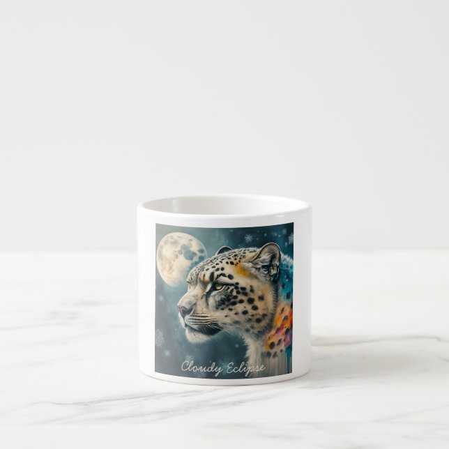 Xícara De Espresso Snow Leopard Moon Specialty Mug (Frente)