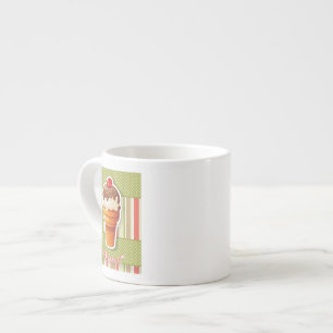 Xícara De Espresso Sorvete do chocolate do vintage