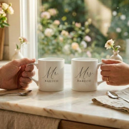Xícara De Espresso Sr Recém-Casado Elegante Script
