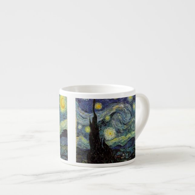 Xícara De Espresso Starry Night, Vincent Van Gogh. (Frente Esquerda)