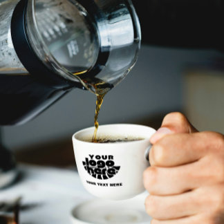 Xícara De Espresso Sua Empresa Logotipo Aqui Companhia Marca Corporat