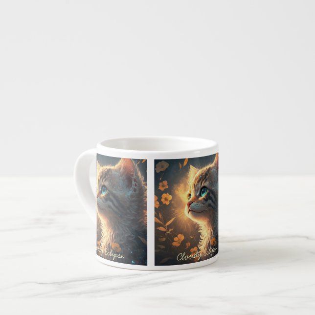 Xícara De Espresso Sunlit Aura Kitten Specialty Mug (Frente Esquerda)