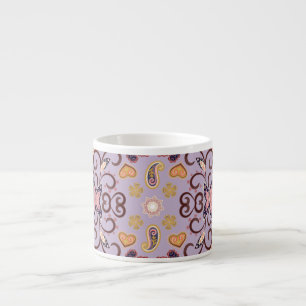 Xícara De Espresso Tablete floral indiana: adorável padrão pastel