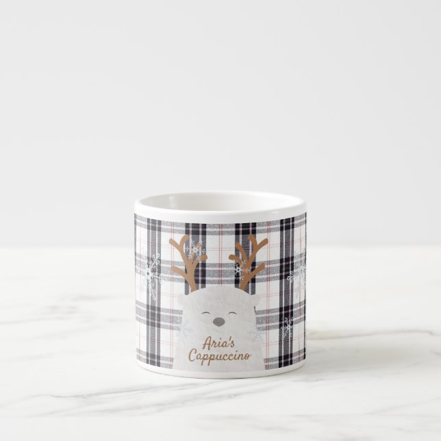 Xícara De Espresso Taça Cappuccino de Urso Infantil de Natal (Frente)