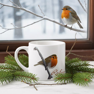 Xícara De Espresso Taça Robin Espresso de Inverno Personalizado